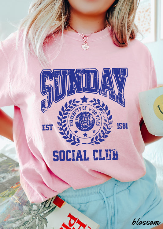 Sunday Social Club Tee *10 Colors (S-3X)