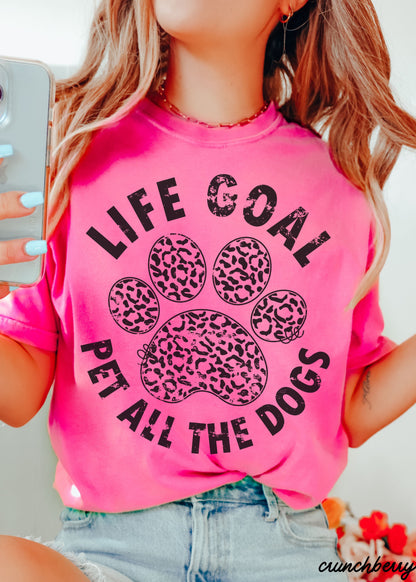 Pet All The Dogs Leopard Paw Tee *13 Colors (S-3X)