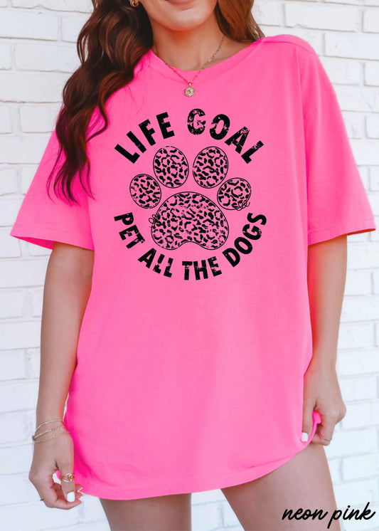 Pet All The Dogs Leopard Paw Tee *13 Colors (S-3X)