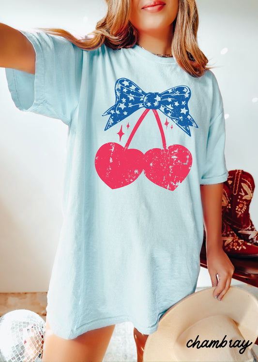 Cherry Coquette Stars Tee *5 Colors (S-3X)
