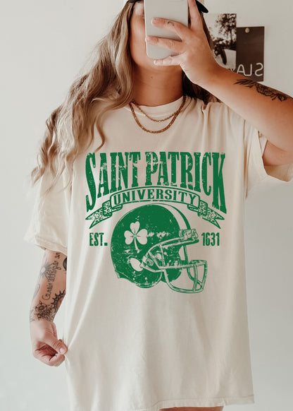 St. Patrick's Football University Comfort Colors Tee *6 Colors (S-3X)