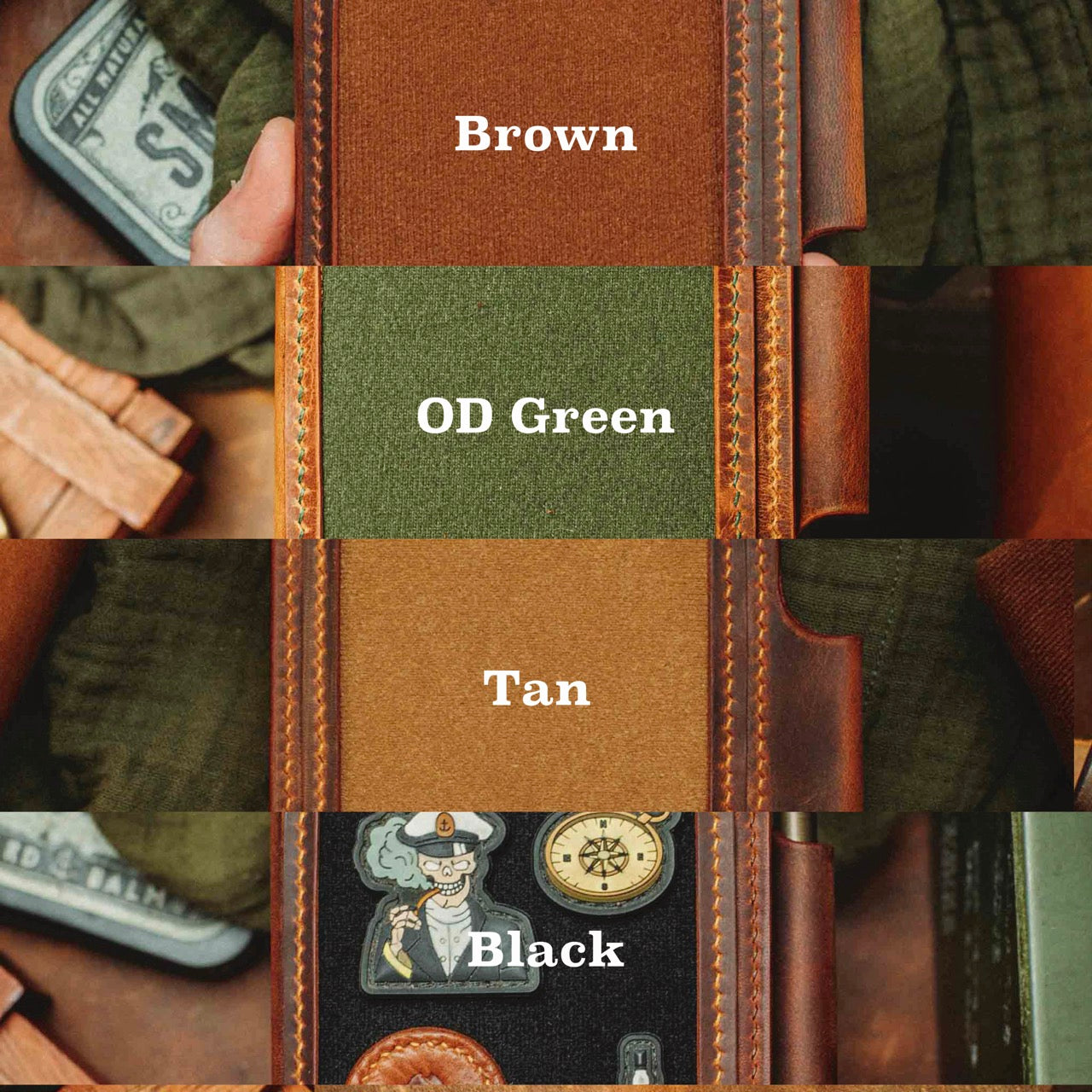 Pirate Goods Quartermaster v2 Passport Wallet – Leather Travel EDC Organizer with Velcro Panel & Field Notes Holder