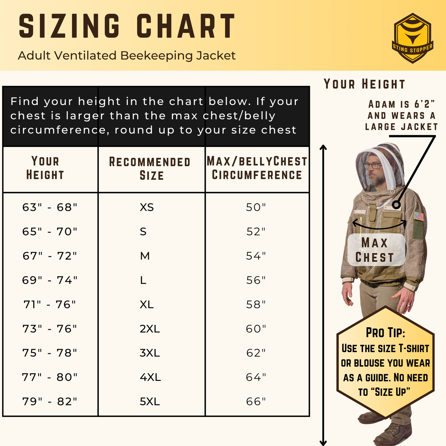 Sting Stopper Professional Ventilated Beekeeping Jacket - Olive Green