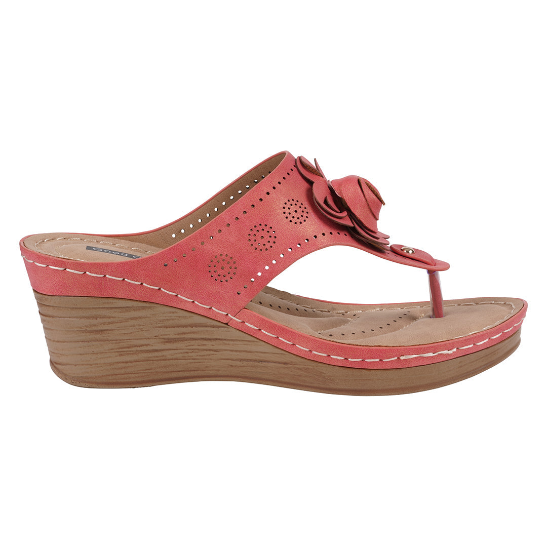 Women's Willa Red Floral Wedge Sandals