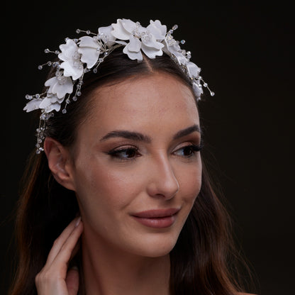 White Floral Hair Vine