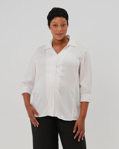 No-Gap Maternity Nursing Button Down Shirt in TENCEL (Regular & Petite)