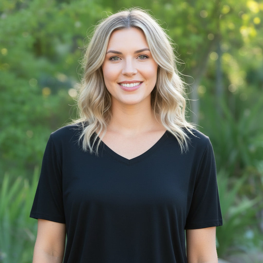 Women's Premium Lyocell V-Neck: Soft, Cool, Everyday Essential