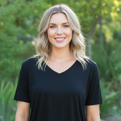 Women's Premium Lyocell V-Neck: Soft, Cool, Everyday Essential