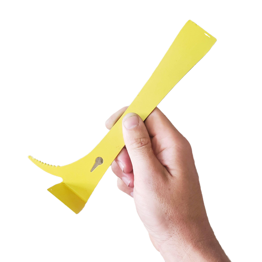 Yellow Hive Tool with Curved Hook
