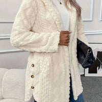 Luxurious Warm Thick Faux Fur Teddy Coat With Button Front For Women