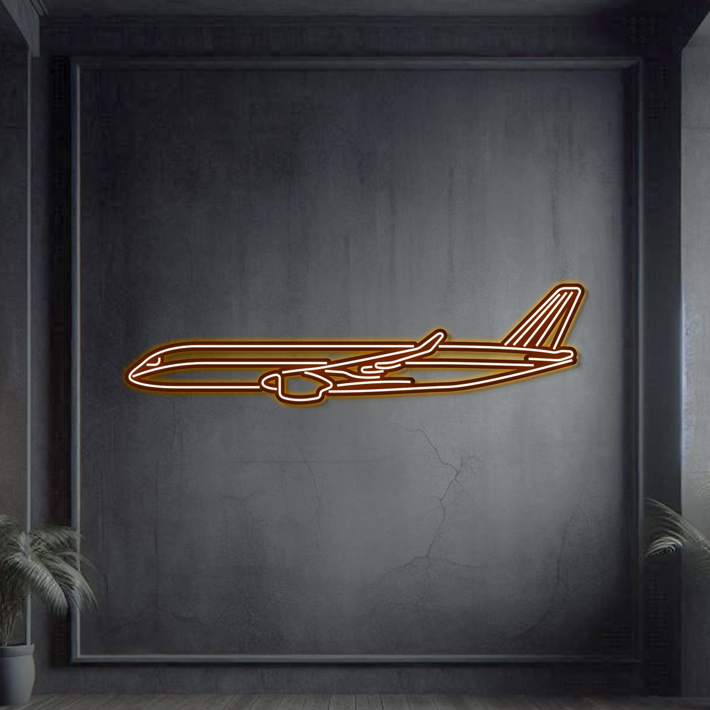 A350 Metal Neon Aircraft Wall Art - NCN0010