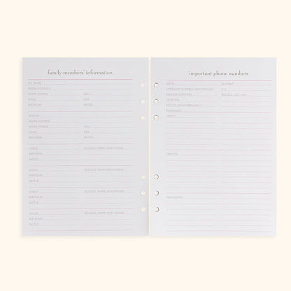 A5 Inserts for Weekly Planner Personal Portfolio 2026