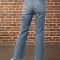 Judy Blue Full Size Mid Rise Slim Bootcut Tummy Control Release Hem Jeans Plus Size