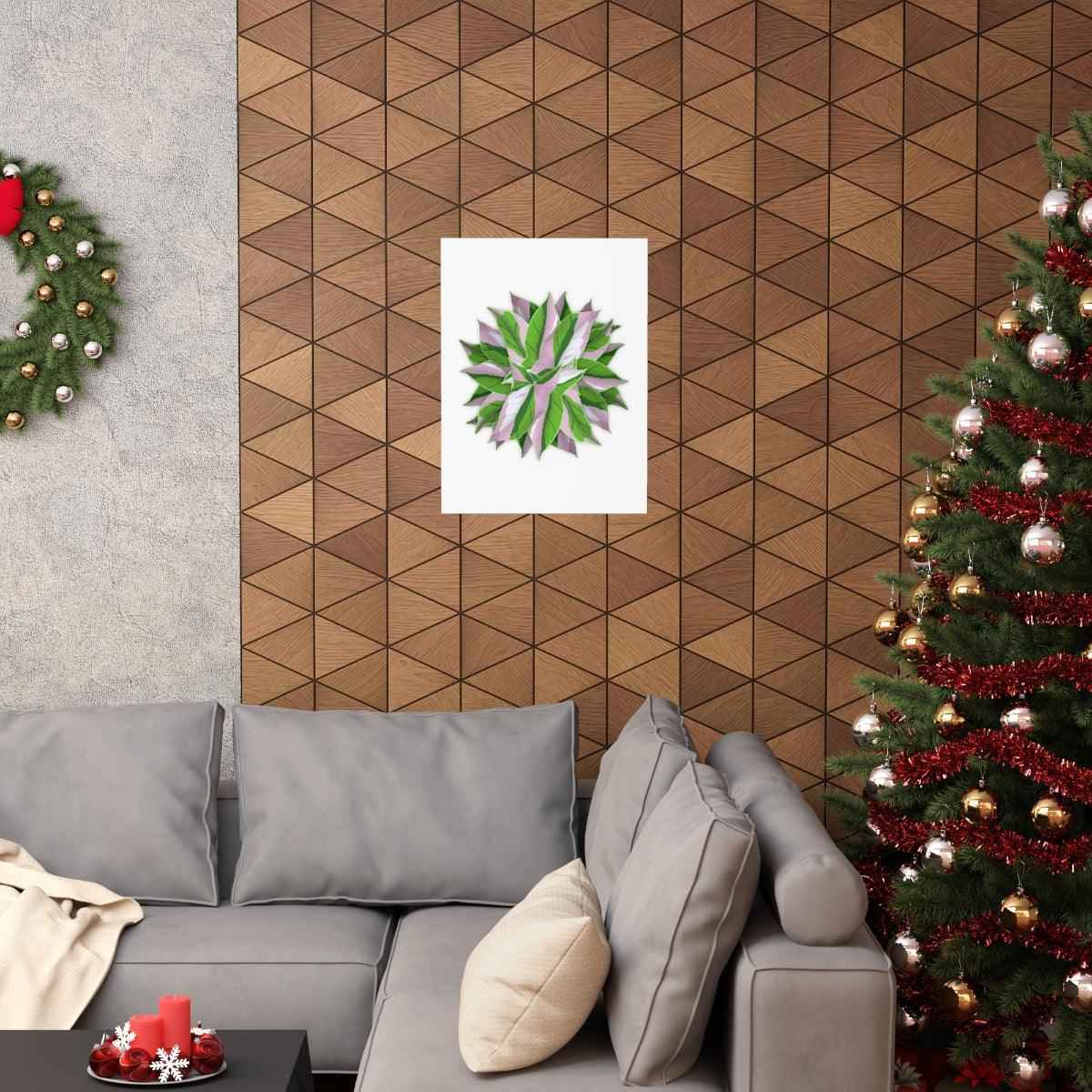 Syngonium Tricolor Pattern Botanical Print – Unframed Wall Art