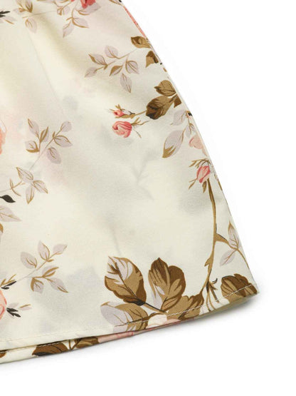 Printed Ruffled Hem V-Neck Dress