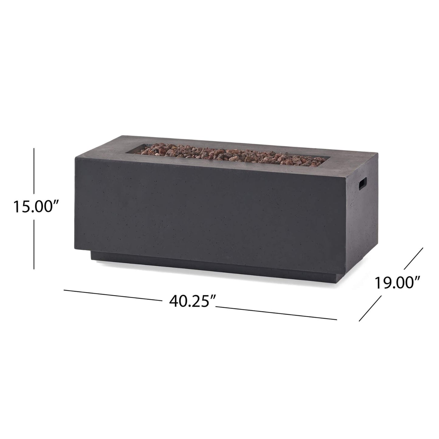Alora Premium Outdoor Contemporary 40K BTU Rectangular Propane Gas Fire Pit Table (SAK96153)