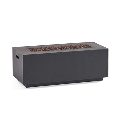 Alora Premium Outdoor Contemporary 40K BTU Rectangular Propane Gas Fire Pit Table (SAK96153)