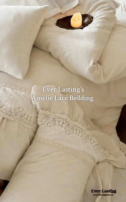 Amelie Lace Embroidered Linen Cotton Bedding Set