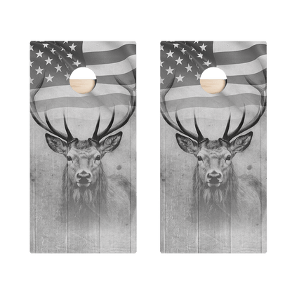 American Flag Antlers Star Cornhole Boards