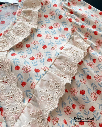 Amie Lace Spring Floral Pajamas