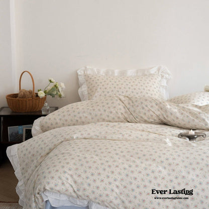 Annie Lace Ruffle Floral Bedding Set / Pink