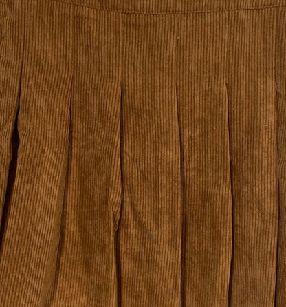 A-line Corduroy Pleated Mini Skirt