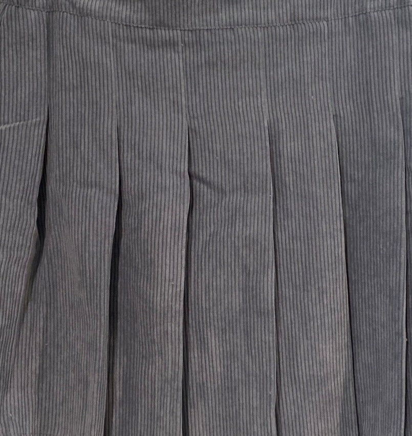 A-line Corduroy Pleated Mini Skirt
