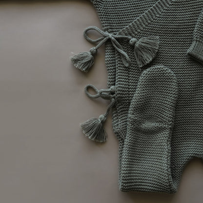 Knit Footed Jumpsuit | Olive