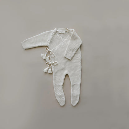 Knit Footed Jumpsuit | Natural