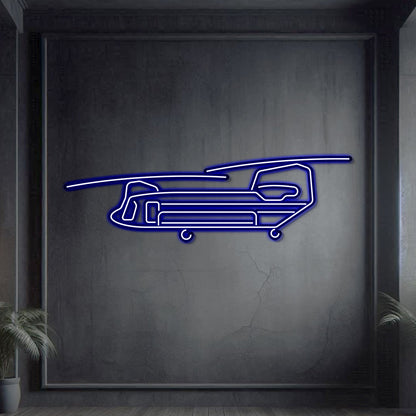 Chinook CH-47 Metal Neon Aircraft Wall Art - NCN0024