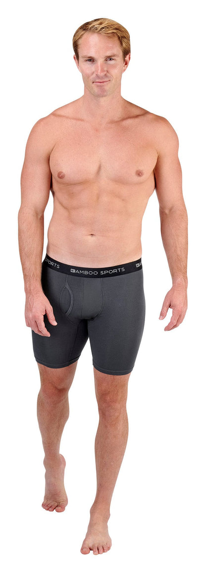 Men's 6" Inseam Bamboo Rayon Boxer Briefs - 4 Pack