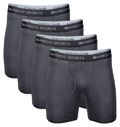 Men's 4" Inseam Bamboo Rayon Boxer Briefs - 4 Pack