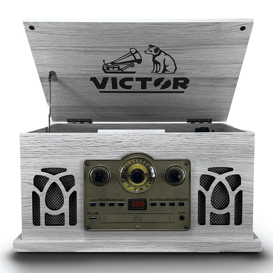 Victor Belmont 8-in-1 Wood Music Center White - Refurbished