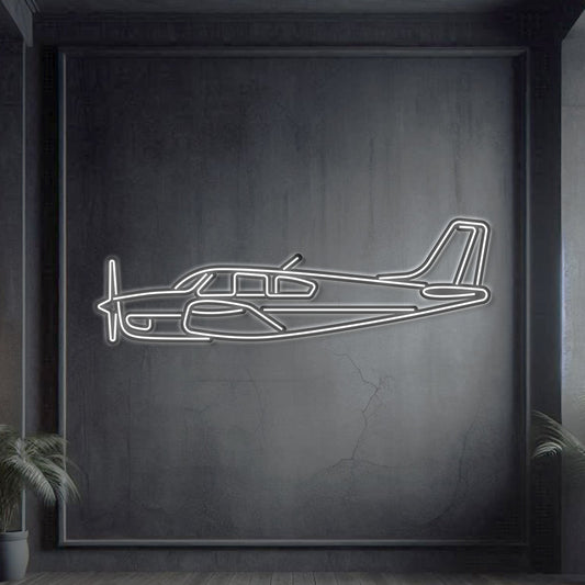 Bonanza F33A Metal Neon Aircraft Wall Art - NCN0017