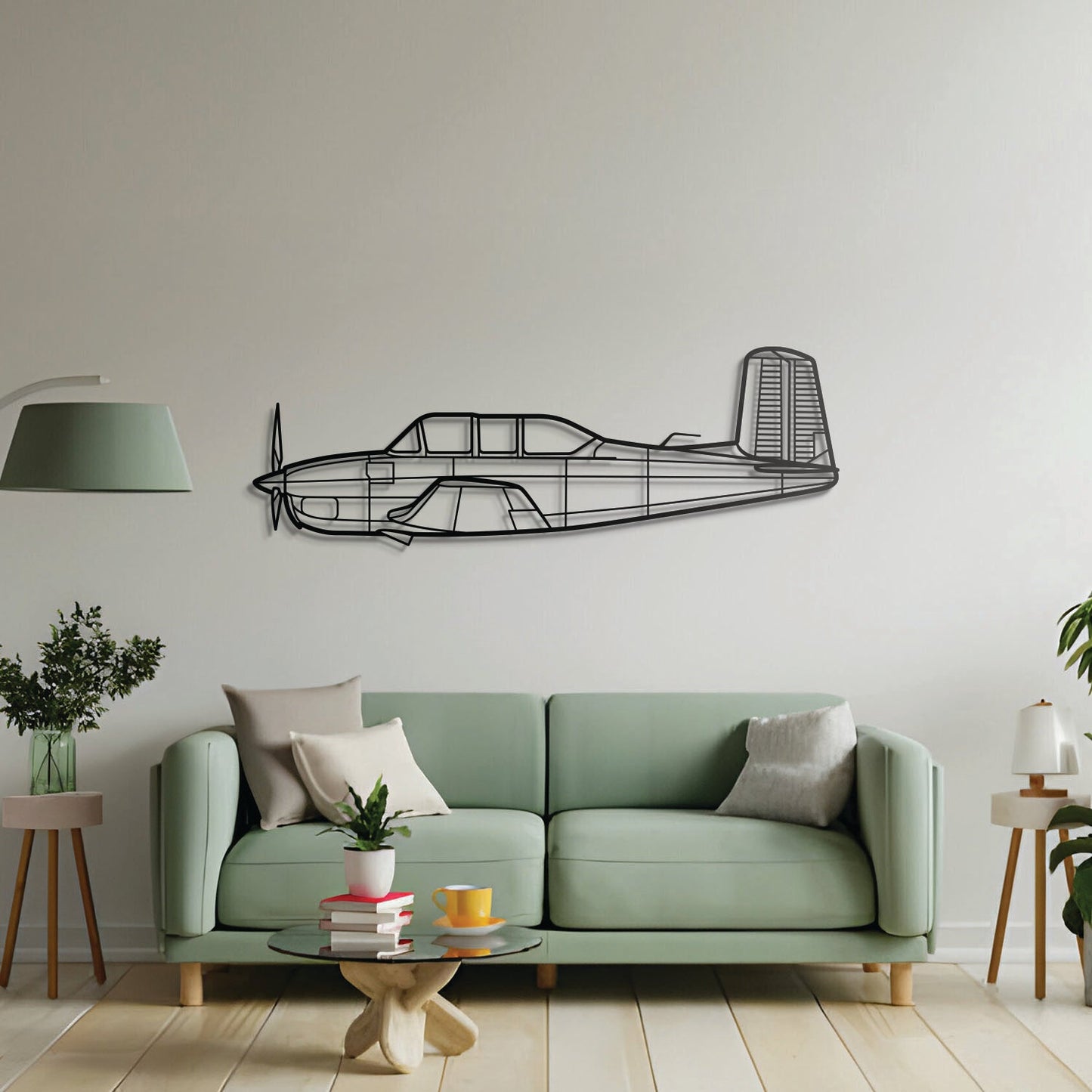 T-34A Mentor Metal Aircraft Wall Art - NCP0197
