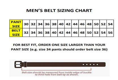 Western Cowboy Leather Belt - Blue & Brown