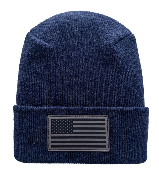 Haakwear American Flag Beanie, H Stitch Circular Knit Cuffed Beanie, Patented, Made in USA