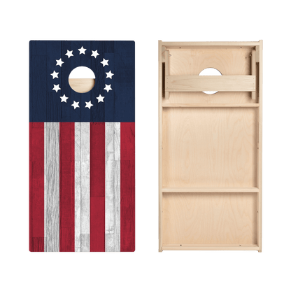 Betsy Ross Flag Star Cornhole Boards
