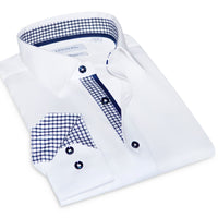 Christopher Button-Up Shirt With Contrast Details // White // Contemporary Fit (Regular)