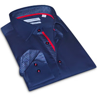 Anthony Button-Up Shirt With Contrast Details // Navy // Contemporary Fit (Regular)