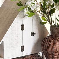 Distressed White Wood Functional Bird House | Outdoor Rated