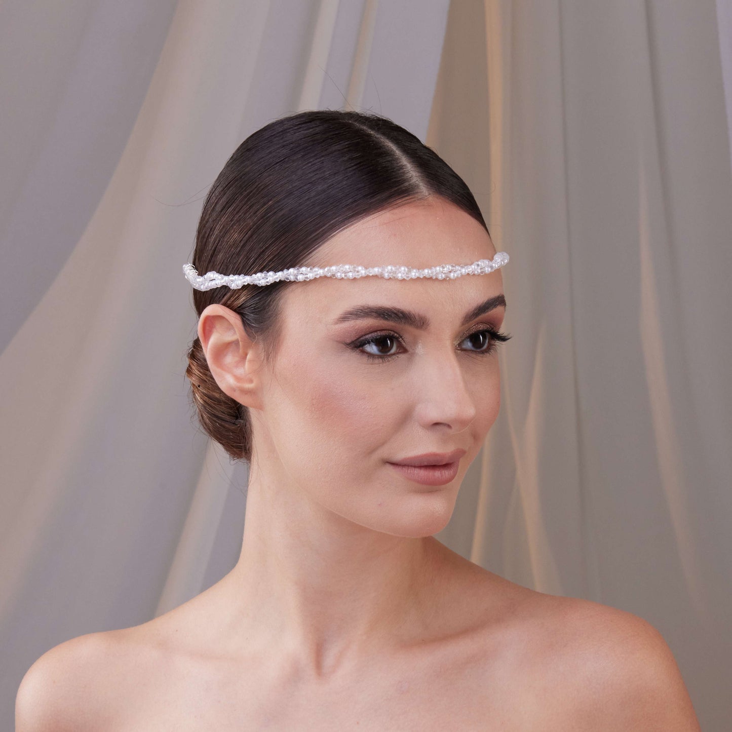 Pearl and Crystal Bridal Halo