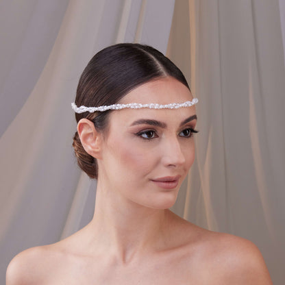 Pearl and Crystal Bridal Halo