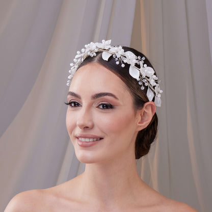 Resin Flower Bridal Hair Wreath