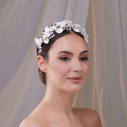 Resin Flower Bridal Hair Wreath