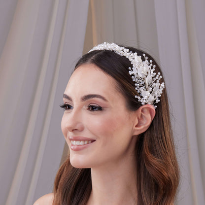 Resin and Crystal Beaded Bridal Hair Band