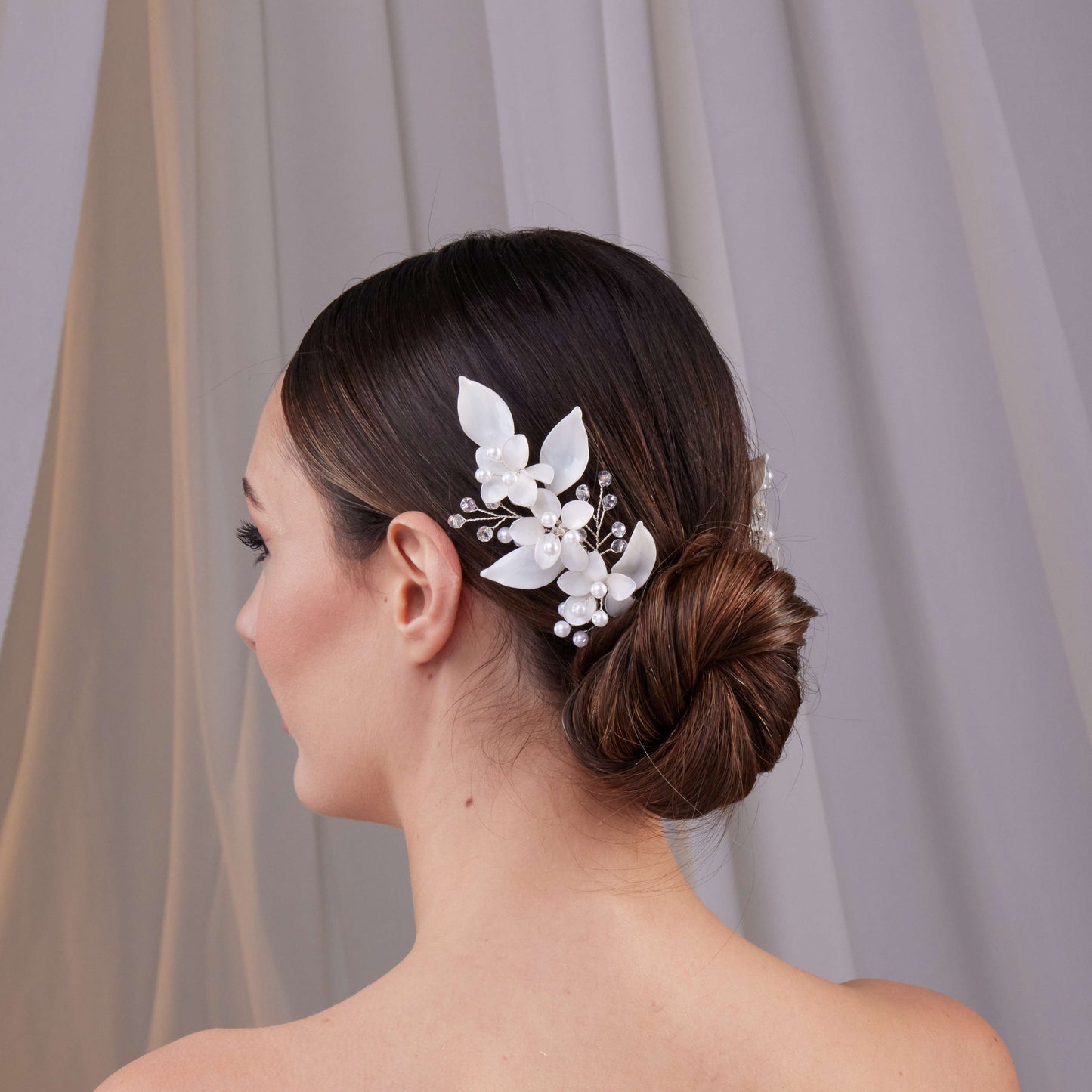 Two-Piece Resin Flower Hair Vine Set