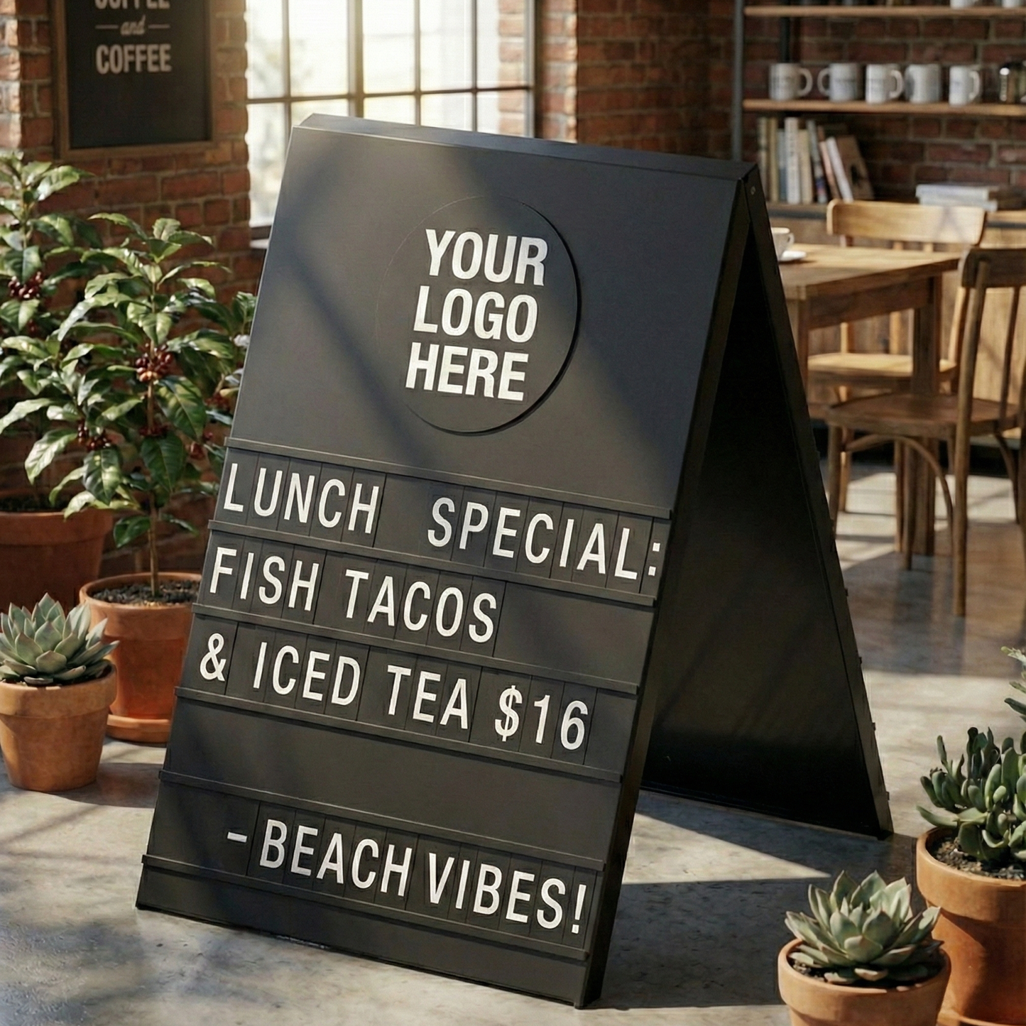 Metal Sandwich Board with Changeable Letters
