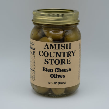 Old-Fashioned Bleu Cheese Stuffed Olives (16oz) | Amish Country Store