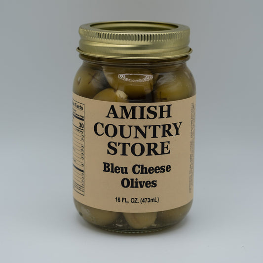Old-Fashioned Bleu Cheese Stuffed Olives (16oz) | Amish Country Store
